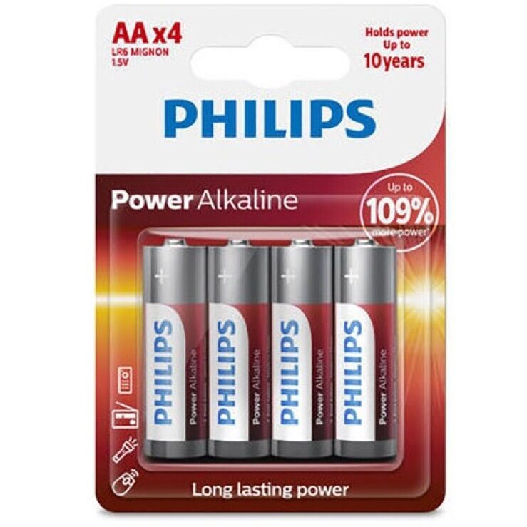 PHILIPS - POWER ALKALISCHE BATTERIE AA LR6 PACK 4
