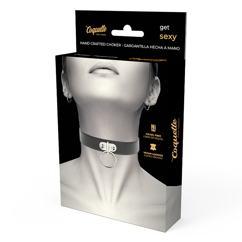COQUETTE CHIC DESIRE - VEGANE LEDERHALSKETTE FRAU FETISCH ACCESSOIRE
