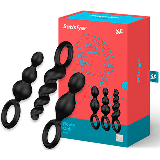 SATISFYER - ANAL PLUGS SET 3 STK SCHWARZ