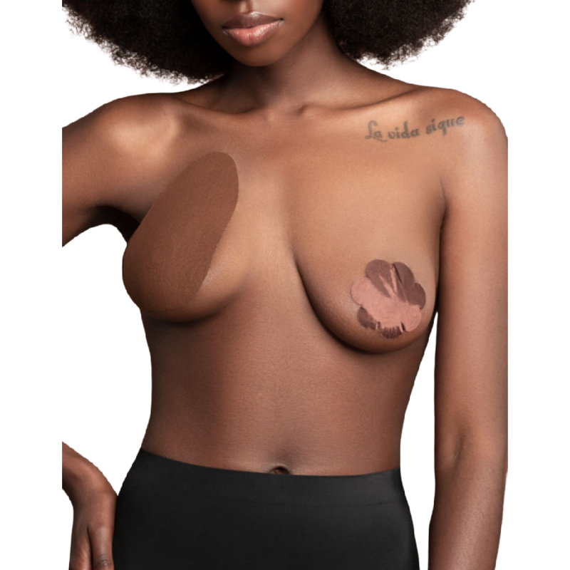 BYE-BRA - AUMENTA IL SENO + 3 PAIA DI REGGISENI SATINATI BEIGE COPPA A/C