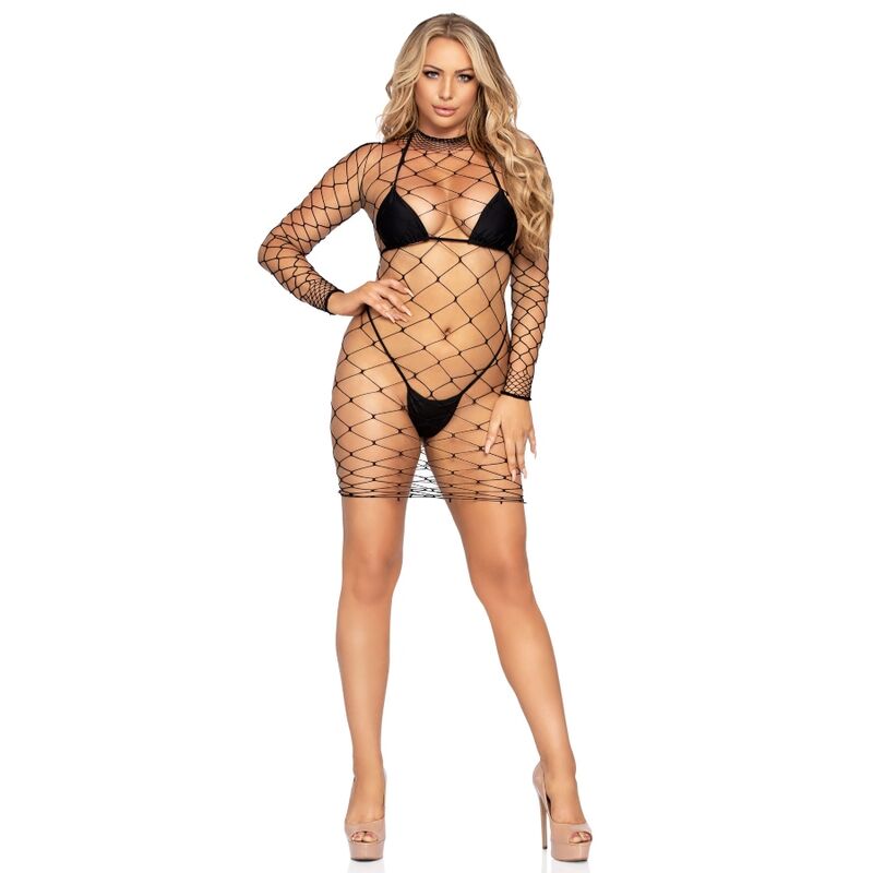 LEG AVENUE - MINI ABITO FENCE NET TAGLIA UNICA