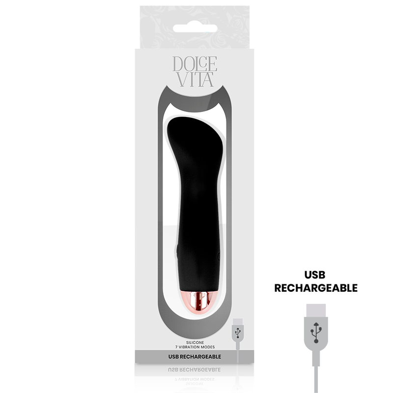 DOLCE VITA - VIBRATORE RICARICABILE ONE BLACK 7 VELOCITÀ