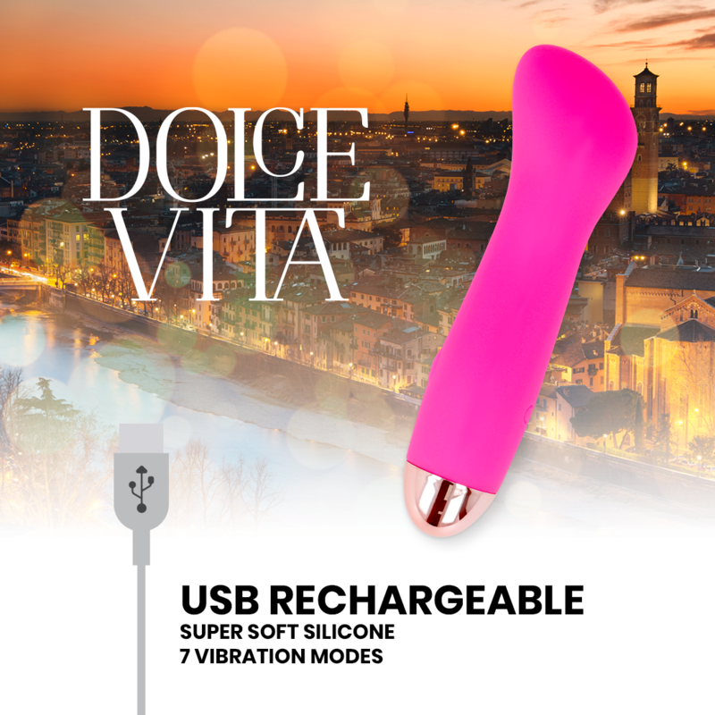 DOLCE VITA - RECHARGEABLE VIBRATOR ONE PINK 7 SPEED