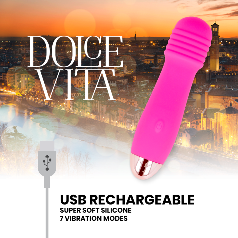 DOLCE VITA - WIEDERAUFLADBARER VIBRATOR DREI ROSA 7 GESCHWINDIGKEITEN