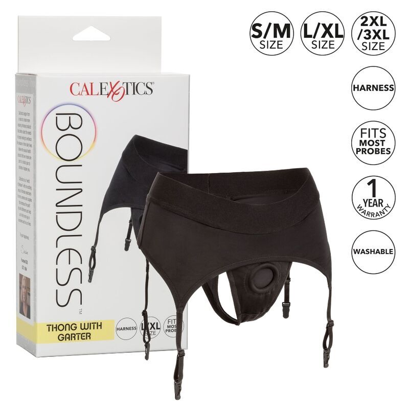 CALEXOTICS - BOUNDLESS TANGA MIT STRUMPFBAND L/XL