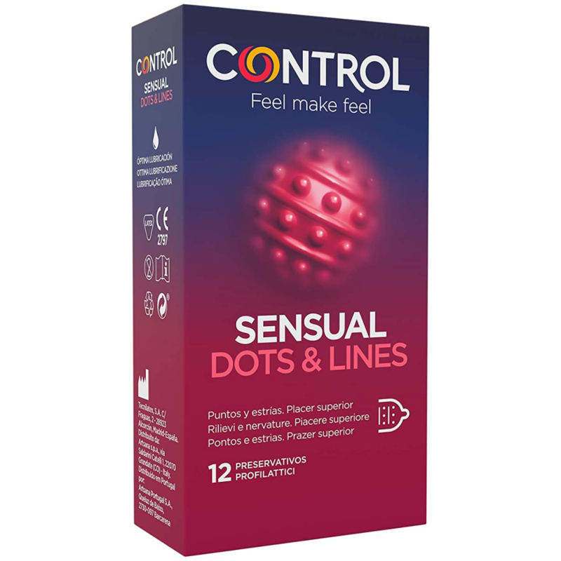 CONTROL - SINNLICHE PUNKTE &amp; LINIEN PUNKTE UND DEHNUNGSSTREIFEN 12 EINHEITEN