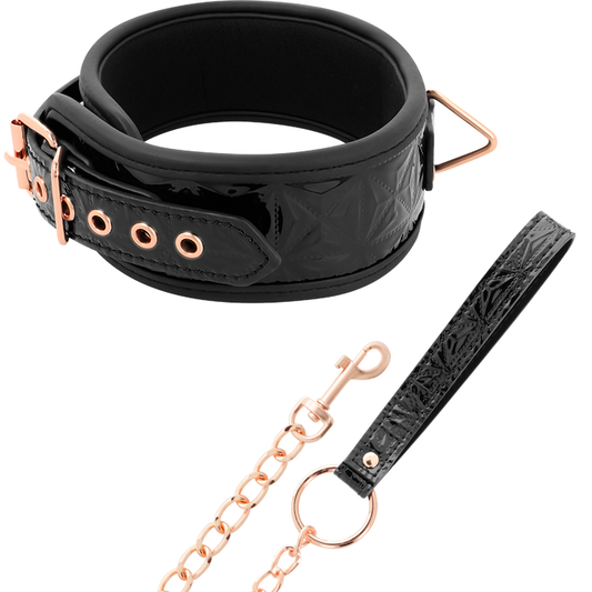 BEGME - BLACK EDITION HALSBAND AUS PREMIUM-VEGANEM LEDER MIT NEOPRENFUTTER