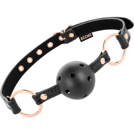 BEGME - BALL GAG EDIZIONE NERA IN PELLE VEGANA