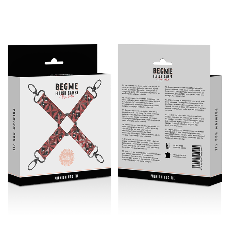 BEGME - RED EDITION PREMIUM VEGANES LEDER HOG TIE