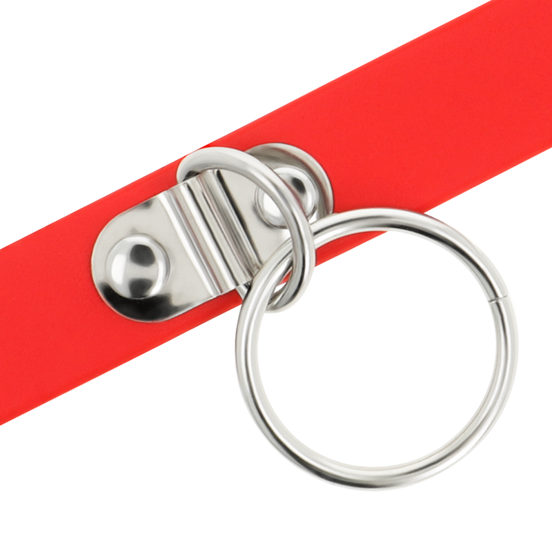 COQUETTE CHIC DESIRE - ROTE HALSKETTE AUS VEGANEM LEDER FÜR FRAUEN, FETISCH-ACCESSOIRE