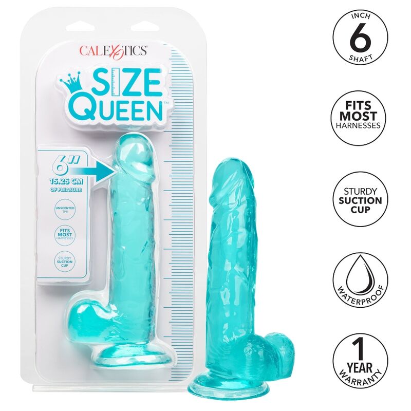 CALEXOTICS - TAGLIA QUEEN DILDO BLU 15,3 CM