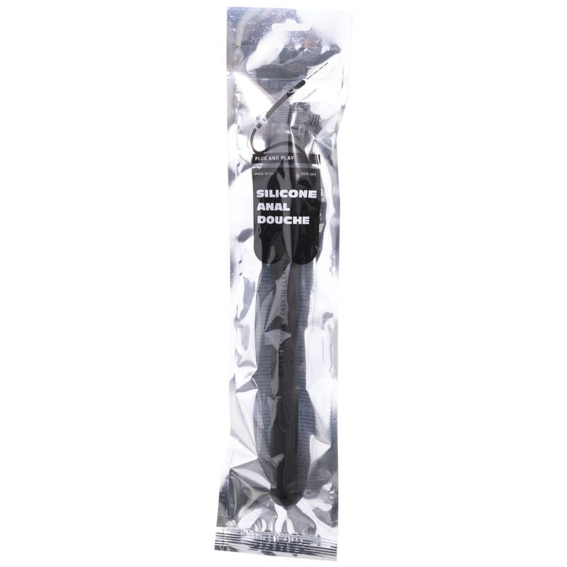 ALL BLACK - ANAL-DUSCHE MIT PERLEN AUS SILIKON, 27 CM