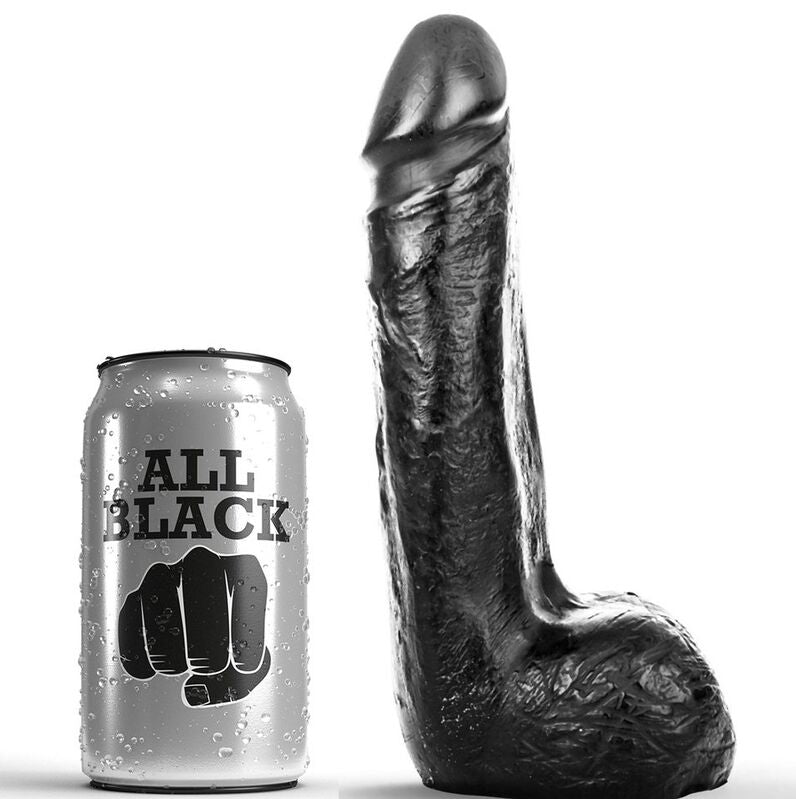 ALL BLACK - WEICHE SCHWARZE REALISTISCHE DILDO 20 CM