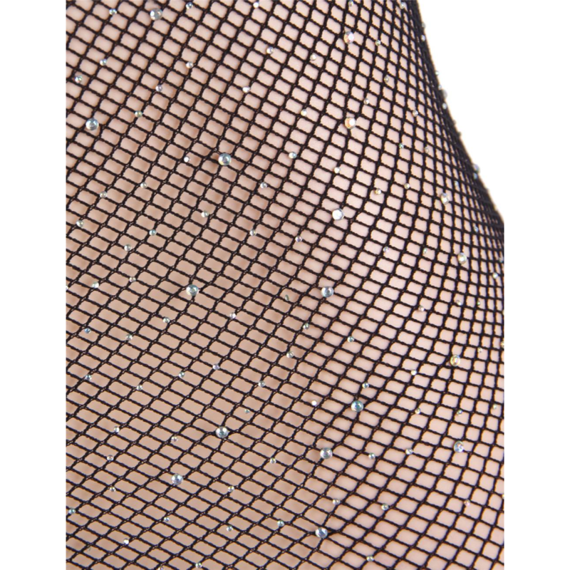 QUEEN LINGERIE - NET BODY DRESS WITH DIAMONDS S/L