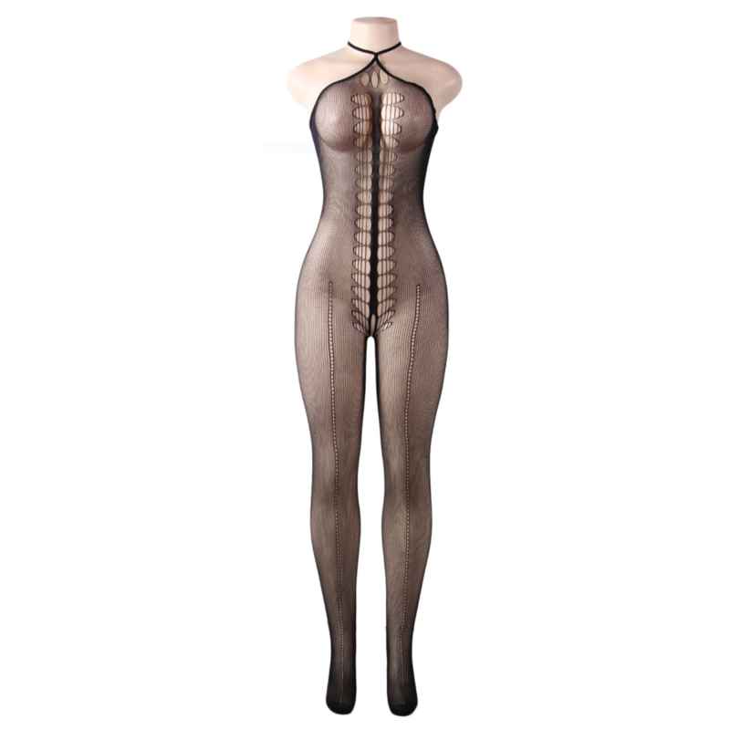 LINGERIE QUEEN - BODYSTOCKING CON COLLO ALL'ACQUA S/L