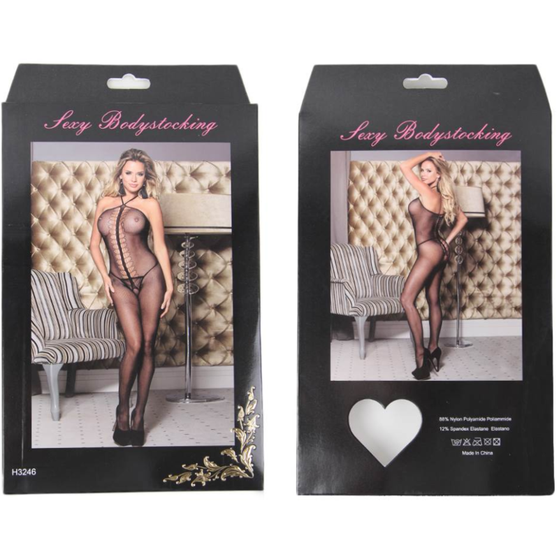 LINGERIE QUEEN - BODYSTOCKING CON COLLO ALL'ACQUA S/L