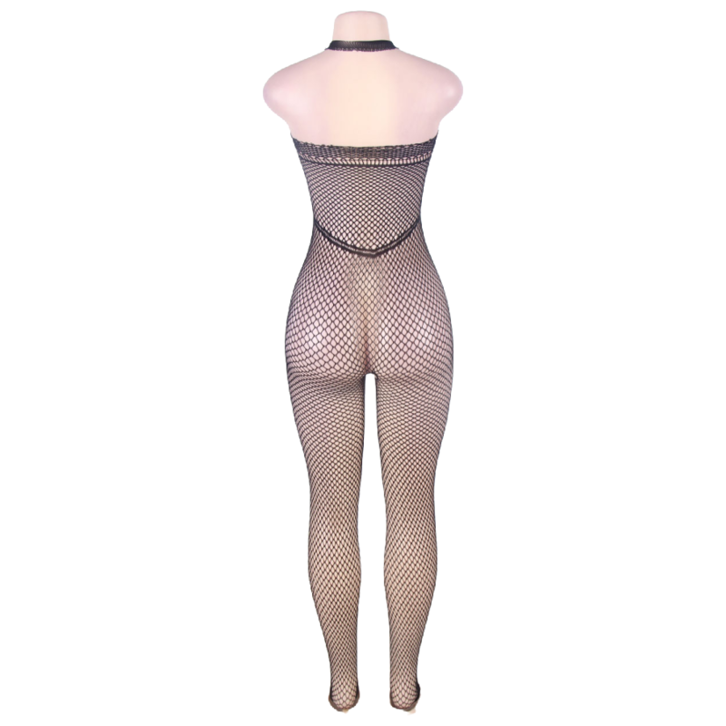 QUEEN LINGERIE - BODYSTOCKING CON SCOLLO AL CENTRO E SCHIENA APERTA S/L