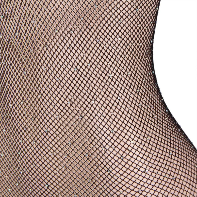 QUEEN LINGERIE - LONG SLEEVE BODYSTOCKING WITH DIAMONDS S/L