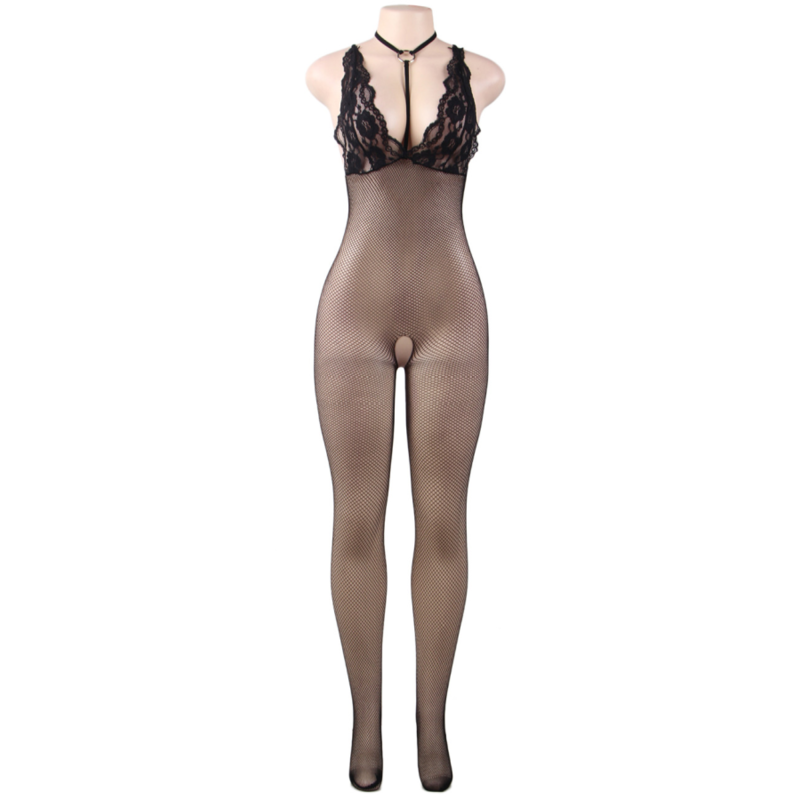 QUEEN LINGERIE - NETZ-BODYSTOCKING MIT S/L-ÖFFNUNG