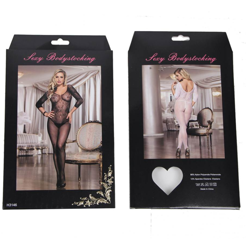 QUEEN LINGERIE - BODYSTOCKING MIT ÖFFNUNG LANGE ÄRMEL S/L