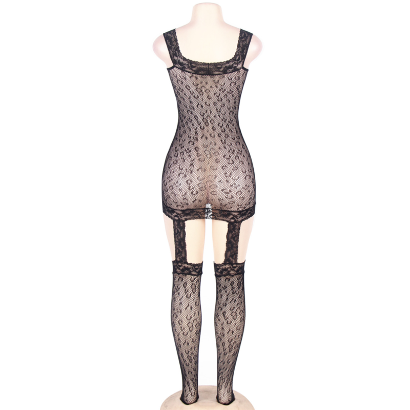 QUEEN LINGERIE - BODYSTOCKING STILE LEOPARDO S/L