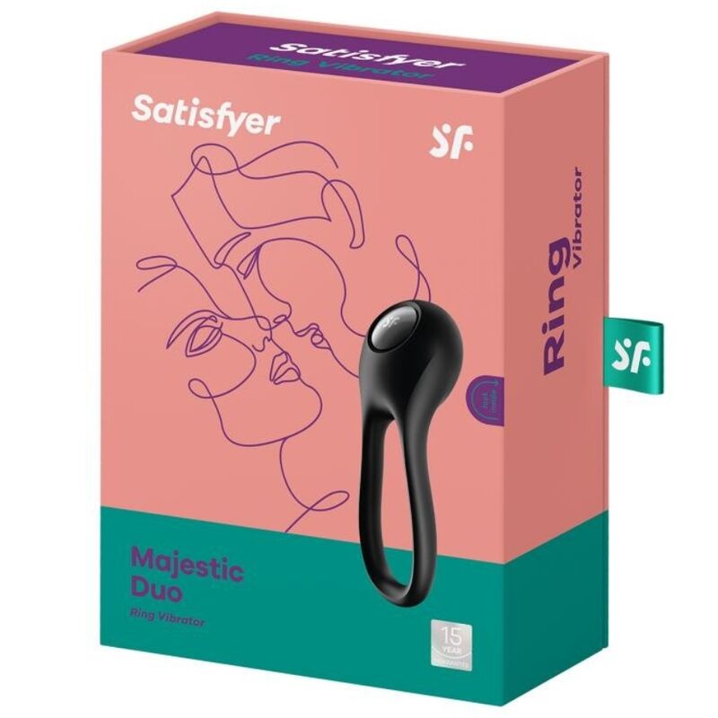 SATISFYER - MAJESTIC DUO RING VIBRATORE NERO