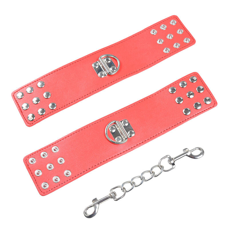 OHMAMA FETISH - RED HANDCUFFS WITH SNAP CLOSURE