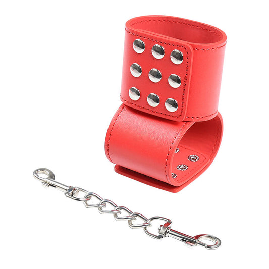 OHMAMA FETISH - RED HANDCUFFS WITH SNAP CLOSURE