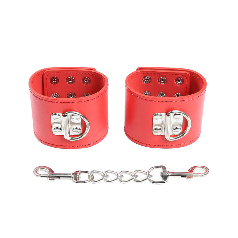 OHMAMA FETISH - RED HANDCUFFS WITH SNAP CLOSURE