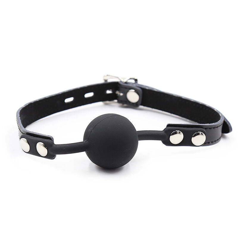 OHMAMA FETISH - BALL GAG IN SILICONE CON CINTURA IN PELLE (LUCELLO INCLUSO)