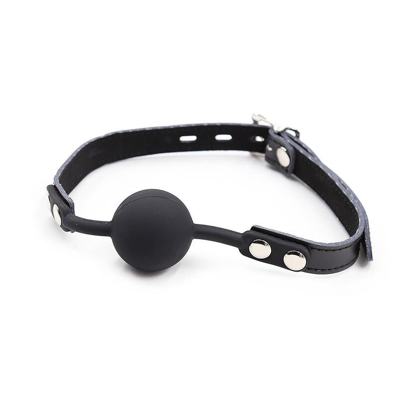 OHMAMA FETISH - BALL GAG IN SILICONE CON CINTURA IN PELLE (LUCELLO INCLUSO)