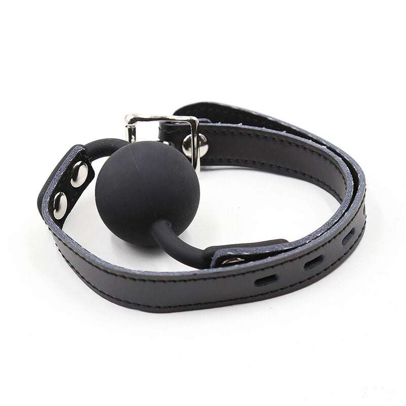 OHMAMA FETISH - BALL GAG IN SILICONE CON CINTURA IN PELLE (LUCELLO INCLUSO)