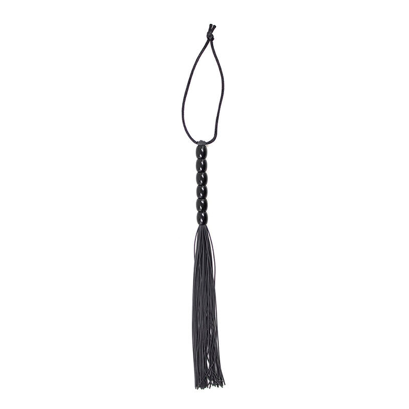 OHMAMA FETISH - RIBBED SILICONE HANDLE FLOGGER 26 CM