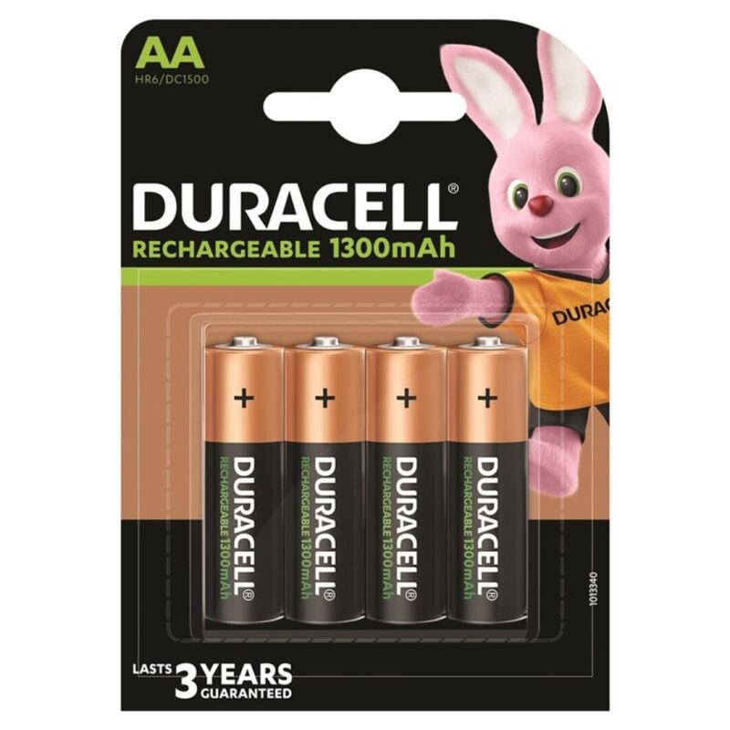 DURACELL - BATTERIA RICARICABILE HR6 AA 1300mAh 4 UNITÀ