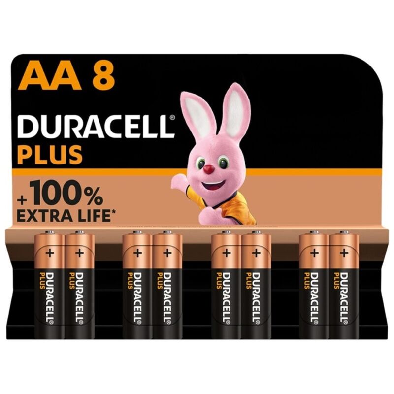 DURACELL - PLUS POWER 100 BATTERIA ALCALINICA AA LR6 8 UNITÀ