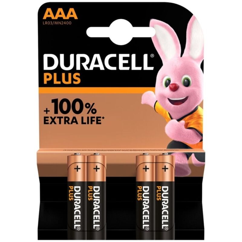 DURACELL - PLUS POWER 100 BATTERIA ALCALINICA AAA LR03 4 UNITÀ