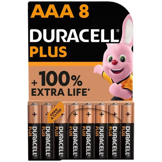 DURACELL - PLUS POWER 100 BATTERIA ALCALINICA AAA LR03 8 UNITÀ