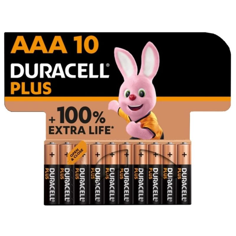 DURACELL - PLUS POWER 100 BATTERIA ALCALINICA AAA LR03 10 UNITÀ