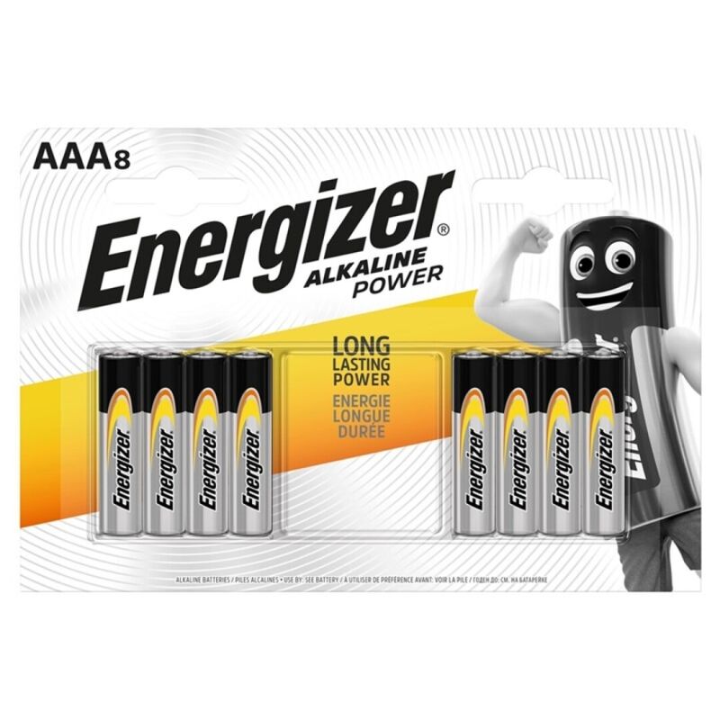 ENERGIZER - BATTERIA ALCALINICA POWER AAA LR03 8 UNITÀ