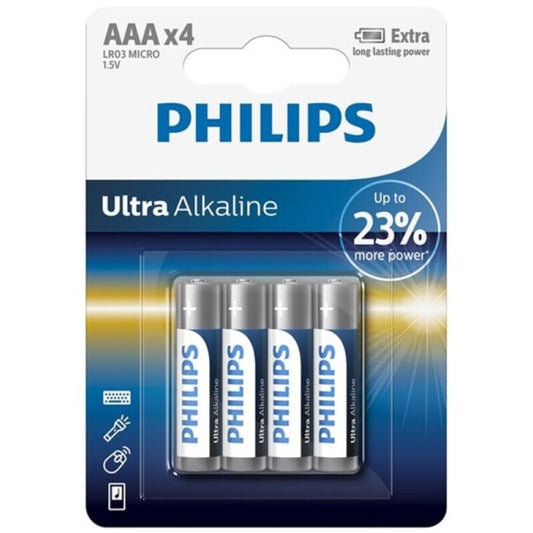 PHILIPS - ULTRA-ALKALINE-BATTERIE AAA LR03, 4 EINHEIT