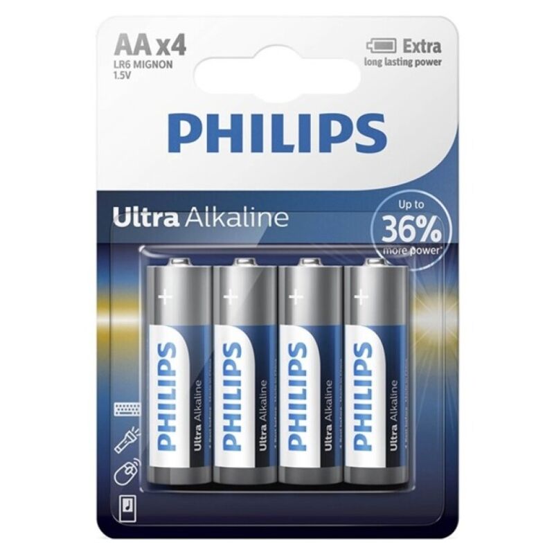 PHILIPS - ULTRA-ALKALINE-BATTERIE AA LR6, 4 EINHEIT