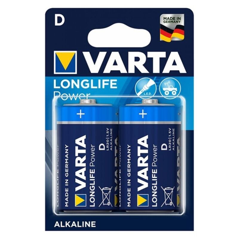 VARTA - BATTERIA ALCALINICA LONGLIFE POWER D LR20 2 UNITÀ