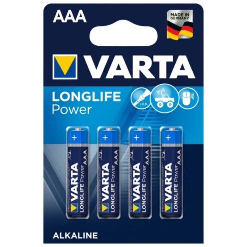 VARTA - BATTERIA ALCALINICA LONGLIFE POWER AAA LR03 4 UNITÀ