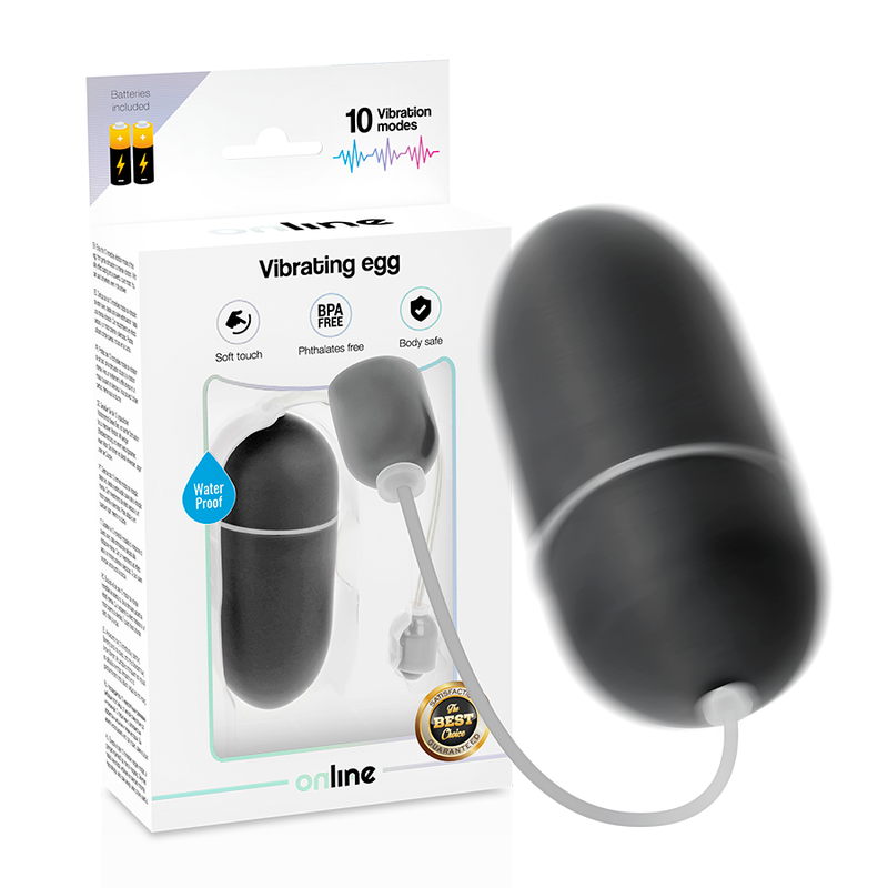 ONLINE - WATERPROOF VIBRATING EGG BLACK