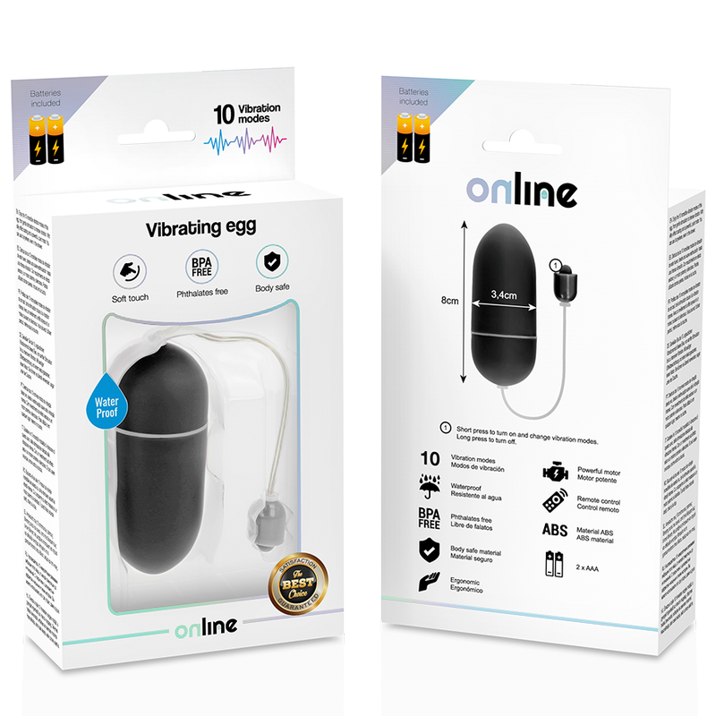 ONLINE - WATERPROOF VIBRATING EGG BLACK