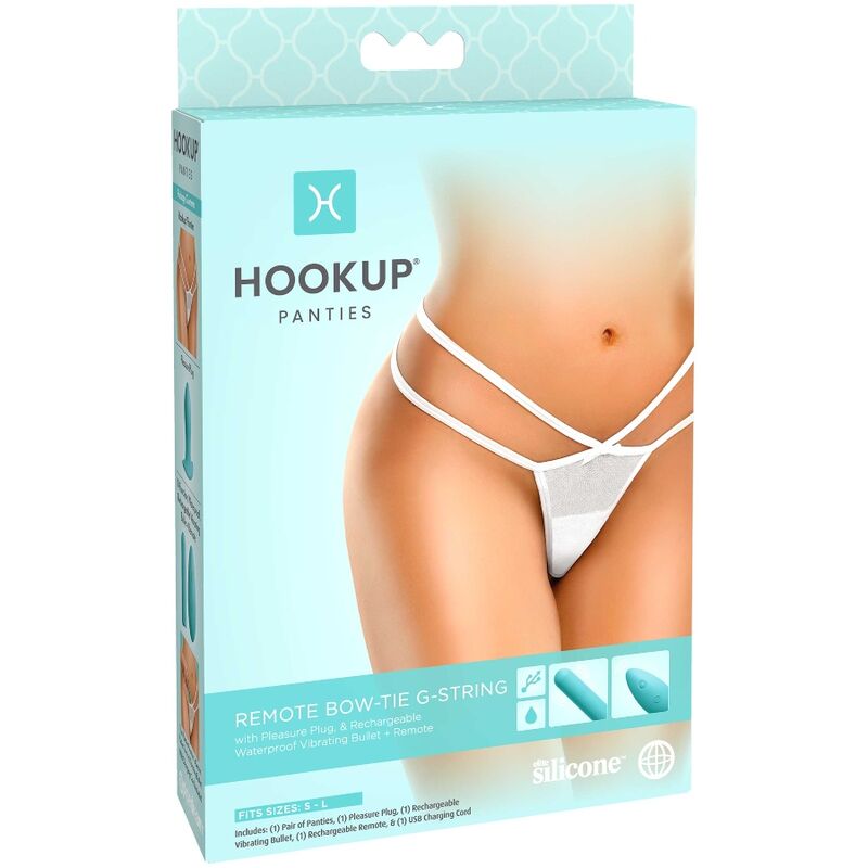 HOOK UP PANTIES - G-STRING MIT FERNSTEHENDEM BOW-TIE-STRING, GRÖSSE S/L