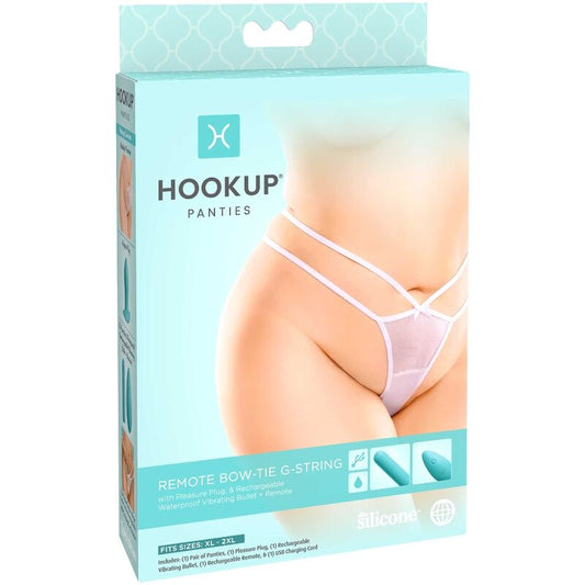 HOOK UP PANTIES - G-STRING MIT FERNSTEHENDEM BOW-TIE-STRING, GRÖSSE XL/XXL