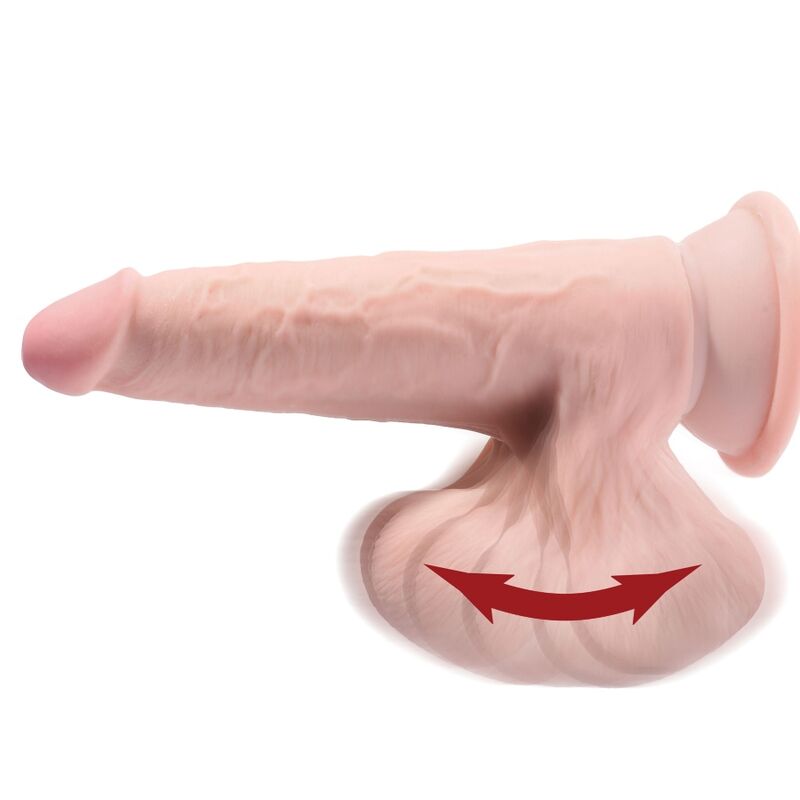 KING COCK - PIÙ DILDO 3D PALLINE OSCILLANTI 24,5 CM PELLE CHIARA