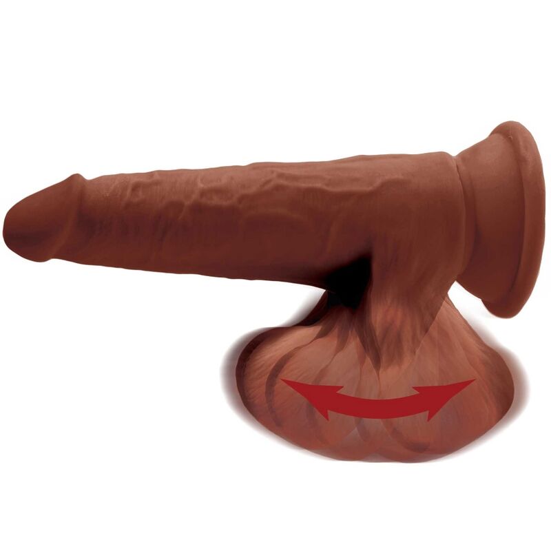 KING COCK - PIÙ DILDO 3D PALLINE OSCILLANTI 24,5 CM MARRONE