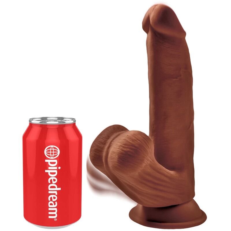 KING COCK - PIÙ DILDO 3D PALLINE OSCILLANTI 24,5 CM MARRONE